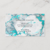 je logo op blauwgroen marmer visitekaartje (Achterkant)