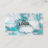 je logo op blauwgroen marmer visitekaartje (Voorkant)