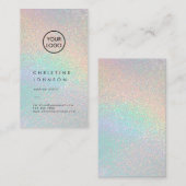 je logo op faux regenbooglitter visitekaartje (Voorkant / Achterkant)