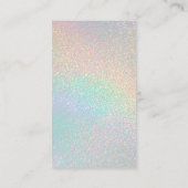 je logo op faux regenbooglitter visitekaartje (Achterkant)