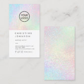 je logo op faux regenbooglitter visitekaartje (Voorkant / Achterkant)
