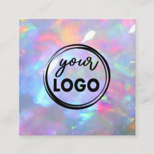 je logo op gemstone opal foto vierkante visitekaartje