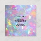 je logo op gemstone opal foto vierkante visitekaartje (Achterkant)