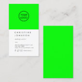 je logo op neongroen visitekaartje (Voorkant / Achterkant)