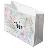 je logo op nep klodder glinsterend ontwerp groot cadeauzakje (Voorkant Gekanteld)