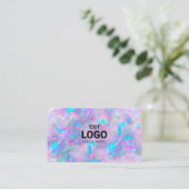 je logo op paarse opal geïnspireerde achtergrond visitekaartje (Staand voorkant)