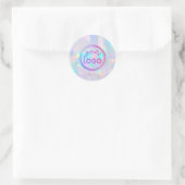 je logo op pastel opal gemstone ronde sticker (Tas)