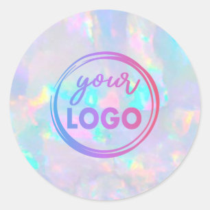 je logo op pastel opal gemstone ronde sticker