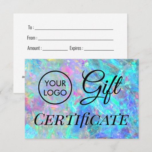 je logo optioneel cadeaubon (Voorkant / Achterkant)