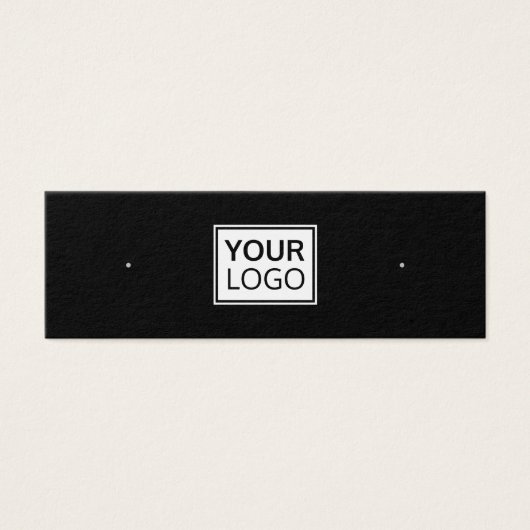 Je logo QR-code zwarte stud oorspoonkaart Mini Visitekaartjes (Voorkant)