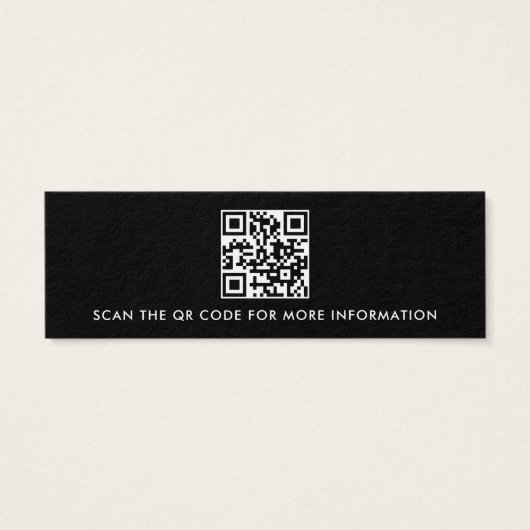 Je logo QR-code zwarte stud oorspoonkaart Mini Visitekaartjes (Achterkant)