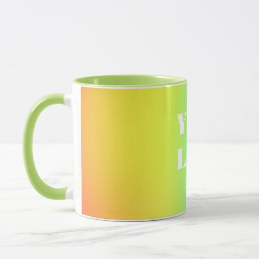 Je Logo regenboog wit Mok (Links)