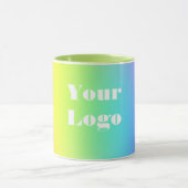 Je Logo regenboog wit Mok (Midden)