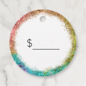 Je Logo regenbooglitter-Labels voor metaalprijzen Bedankjes Labels (Achterkant)