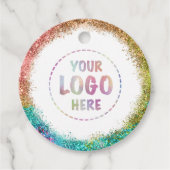 Je Logo regenbooglitter-Labels voor metaalprijzen Bedankjes Labels (Voorkant)