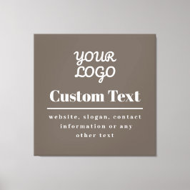 Je Logo Retro-Modern Modern Beige & Lichtgrijs Canvas Afdruk
