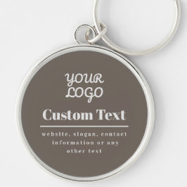 Je Logo Retro-Modern Modern Beige & Lichtgrijs Sleutelhanger