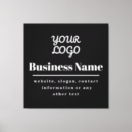 Je Logo Retro-Moderne Zwart & Wit Canvas Afdruk