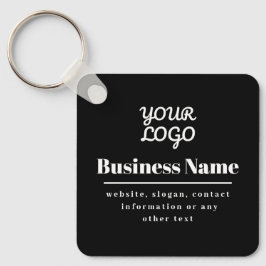 Je Logo Retro-Moderne Zwart & Wit Sleutelhanger