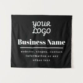 Je Logo Retro-Moderne Zwart & Wit Wandkleed