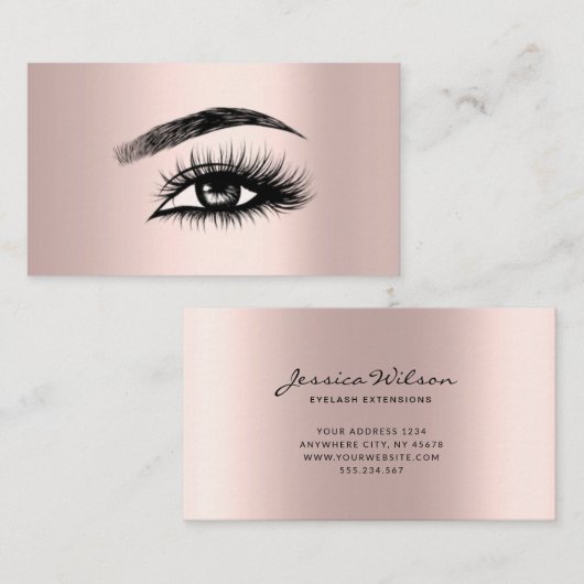 Je Logo Roos gouden knoeiboel Eenvoudig minimalist Visitekaartje (Voorkant / Achterkant)