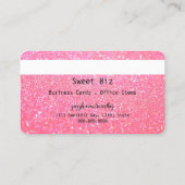 Je Logo roze, glitter-look creditcard Visitekaartje (Achterkant)