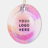 Je Logo roze meisje met kerst Keramisch Ornament (Links)