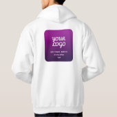 Je Logo & Stijlvolle Licht naar Donker Paarse Ombr Hoodie (Achterkant)