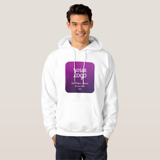Je Logo & Stijlvolle Licht naar Donker Paarse Ombr Hoodie (Voorkant volledig)