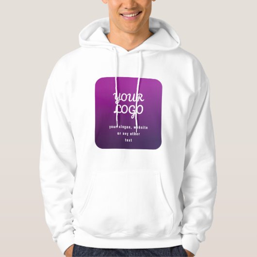 Je Logo & Stijlvolle Licht naar Donker Paarse Ombr Hoodie (Voorkant)