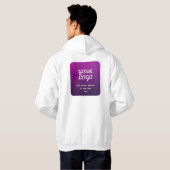 Je Logo & Stijlvolle Licht naar Donker Paarse Ombr Hoodie (Achterkant volledig)