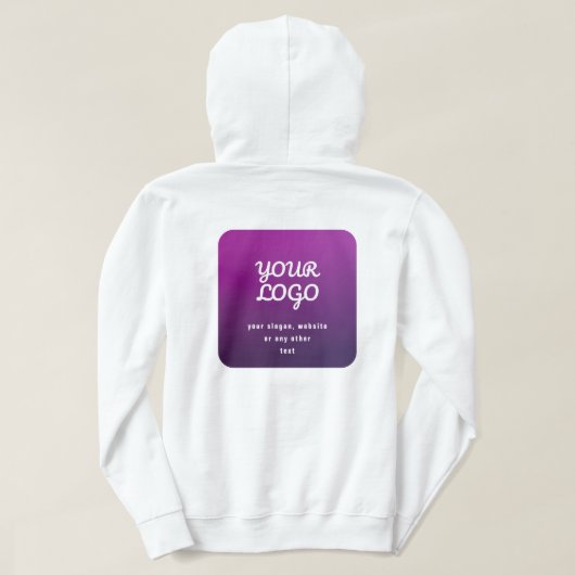 Je Logo & Stijlvolle Licht naar Donker Paarse Ombr Hoodie (Design achterkant)