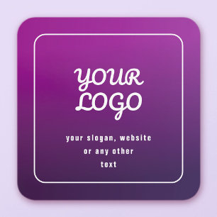 Je Logo & Stijlvolle Licht naar Donker Paarse Ombr Informatiekaartje
