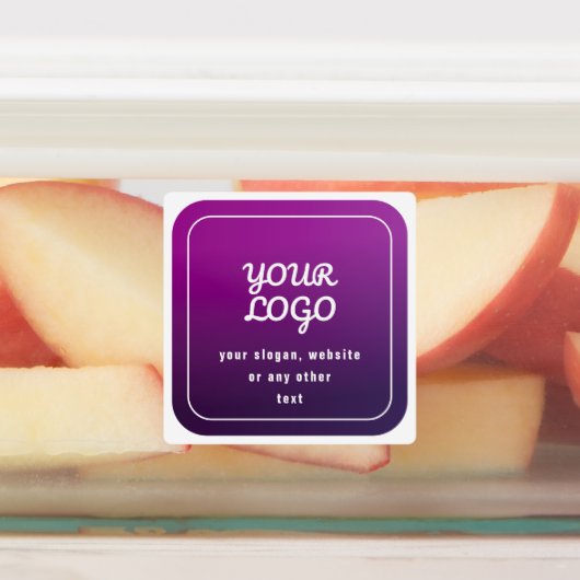 Je Logo & Stijlvolle Licht naar Donker Paarse Ombr Labels (Aangebracht)