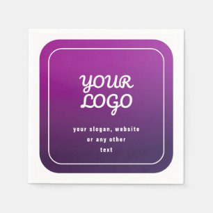 Je Logo & Stijlvolle Licht naar Donker Paarse Ombr Servet