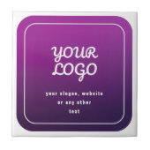 Je Logo & Stijlvolle Licht naar Donker Paarse Ombr Tegeltje (Voorkant)