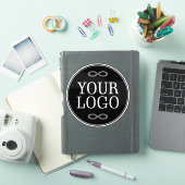 Je Logo - Stip - Achtergrond ZWART Sticker (iPad Cover)