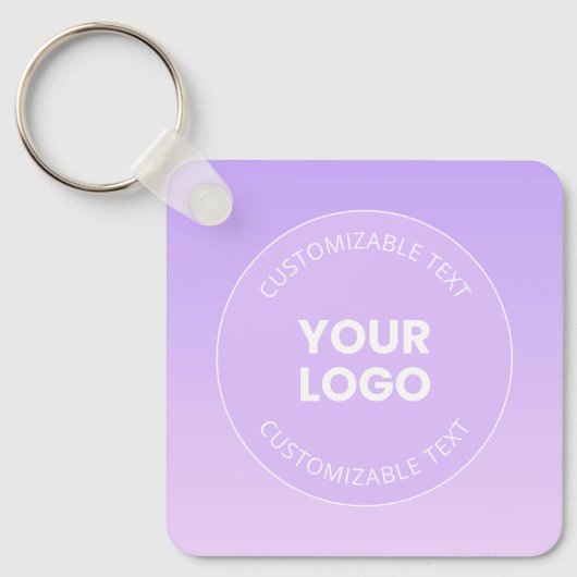 Je Logo | Subtiele Lavendel Ombre Gradiënt Sleutelhanger (Voorkant)