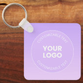 Je Logo | Subtiele Lavendel Ombre Gradiënt Sleutelhanger (Voorkant)