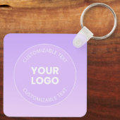 Je Logo | Subtiele Lavendel Ombre Gradiënt Sleutelhanger (Achterkant)