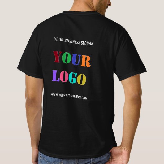 Je Logo Text Info Promotion Business T-Shirt (Achterkant)