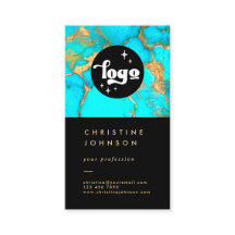 je logo turquoise steen op zwart