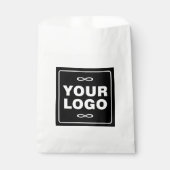 Je Logo - Vierkant - Achtergrond ZWART Bedankzakje (Voorkant)