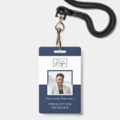 Je Logo werknemer Foto ID Badge Lanyard (Voorkant met koord)