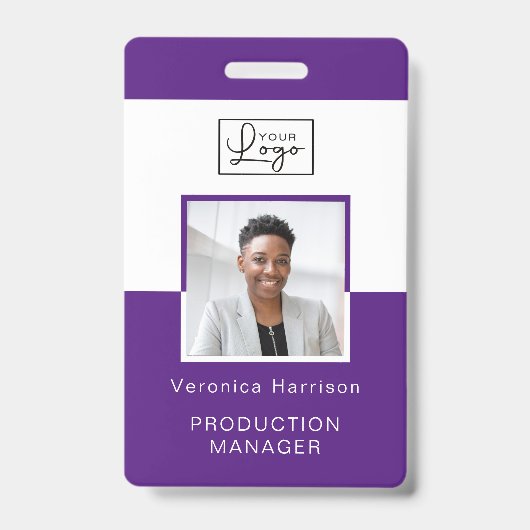 Je Logo werknemer foto-ID-kaart Badge (Voorzijde)