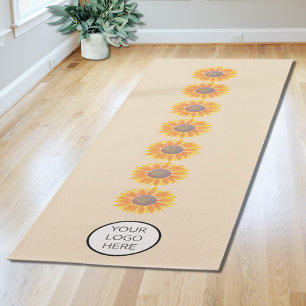 Je Logo Yoga Studio Waterverf zonnebloemen Yogamat
