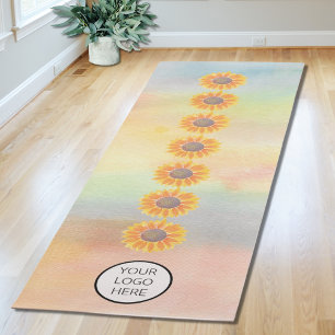 Je Logo Yoga Studio Waterverf zonnebloemen Yogamat