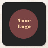 Je Logo Zwart Kartonnen Onderzetters (Voorkant)