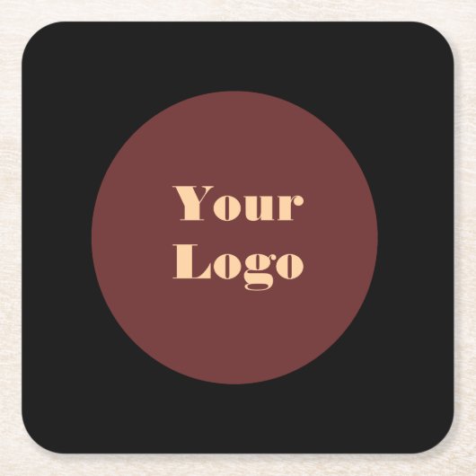 Je Logo Zwart Kartonnen Onderzetters (Voorkant)