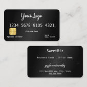 Je Logo zwarte Confetti creditcard Visitekaartje (Voorkant / Achterkant)
